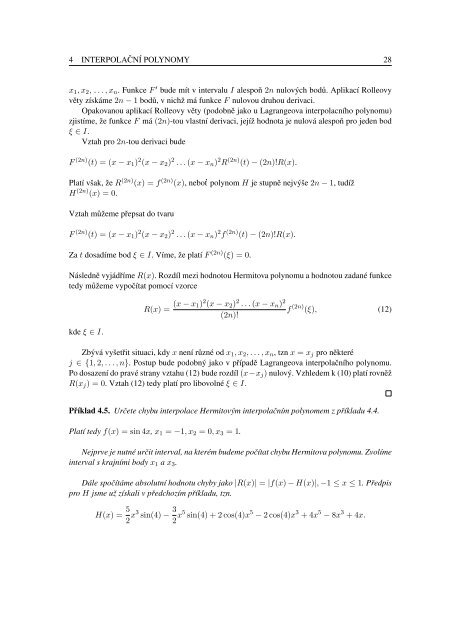 Gaussovy kvadratury Gaussian Quadrature