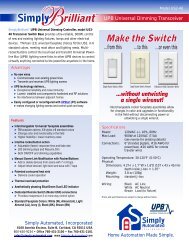 Simply Automated US2-40 UPB Universal Transceiver Base Data ...