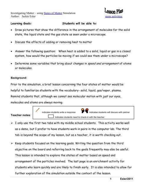 lesson plan and teacher notes for states of matter sim.pdf - PhET