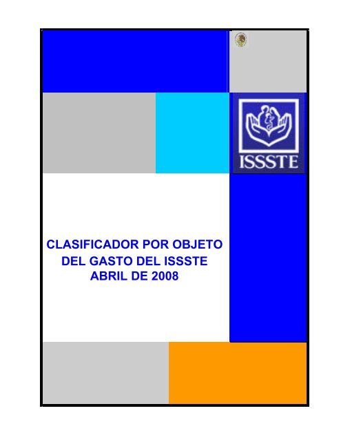 clasificador por objeto del gasto del issste abril de 2008