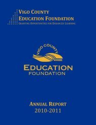 VIGO COUNTY EDUCATION FOUNDATION ANNUAL REPORT