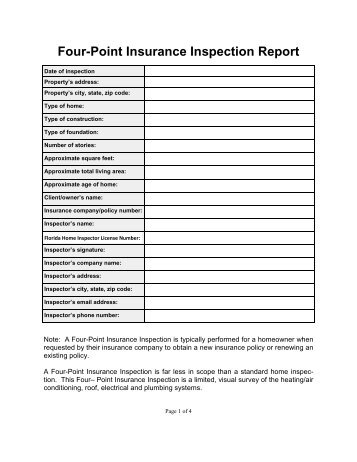 Four-Point Insurance Inspection Report - Contractors Institute