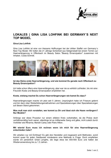 gina lisa lohfink bei germanyÃ‚Â´s next top model - Beautyemancipation