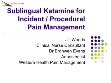 Sublingual Ketamine for Incident / Procedural Pain Management