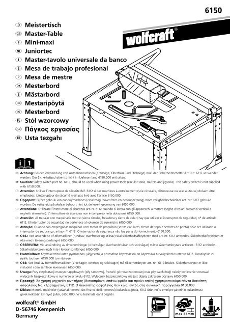 D Meistertisch G Master-Table F Mini-maxi n Juniortec I Master ...