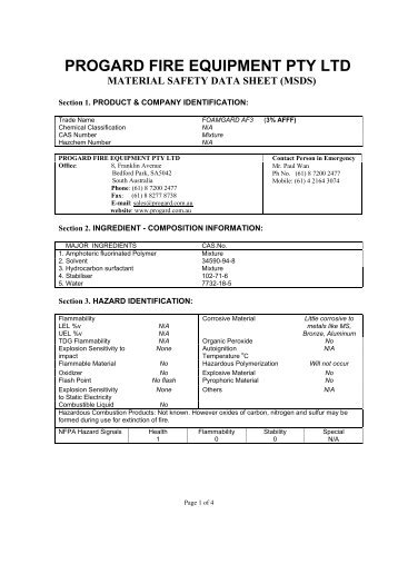 01 50 MSDS FoamGard AF3 AFF..