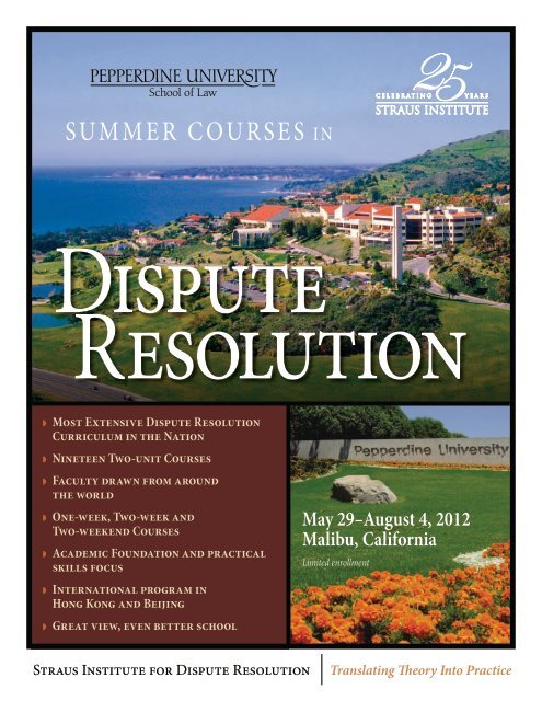 SummeR CouRSeS In - Pepperdine University School of Law