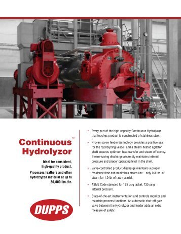 Download Hydrolyzor brochure - The Dupps Company
