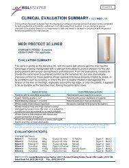 Medi Protect 3C Liner Clinical Evaluation Summary - R S L Steeper