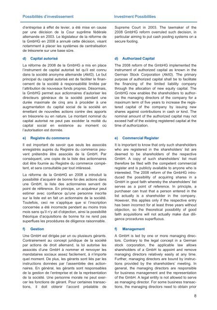 Investissements Ã©trangers en Allemagne Foreign Investments in ...