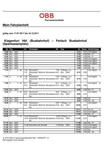 Mein Fahrplanheft Klagenfurt Hbf (Busbahnhof) – Ferlach ...