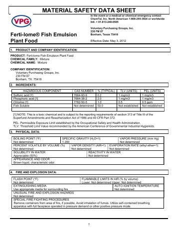 MSDS Fish Emulsion Fertilizer (46 KB) - Fertilome