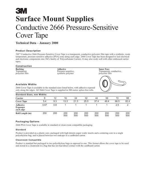 Surface Mount Supplies Conductive 2666 Pressure-Sensitive Cover ...