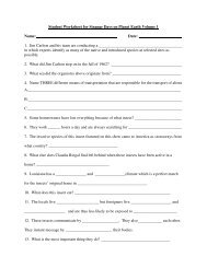 Student Worksheet for Strange Days on Planet Earth Volume 1 ...