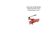SWG series Hydraulic Pipe Bender Operation Manual