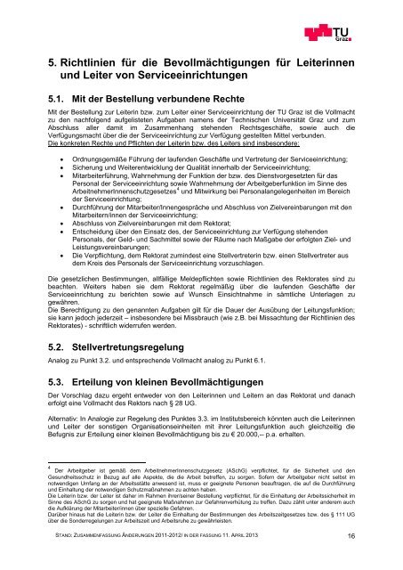 Vollmachten und Richtlinien Handbuch der TU Graz - mibla.TUGraz ...