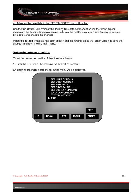 LTI 20.20 Laser Speed Measurement Devices and ... - Tele-Traffic UK