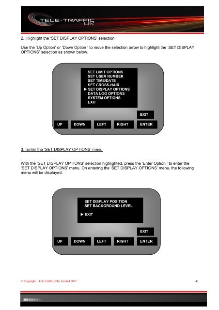 LTI 20.20 Laser Speed Measurement Devices and ... - Tele-Traffic UK