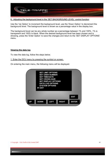 LTI 20.20 Laser Speed Measurement Devices and ... - Tele-Traffic UK