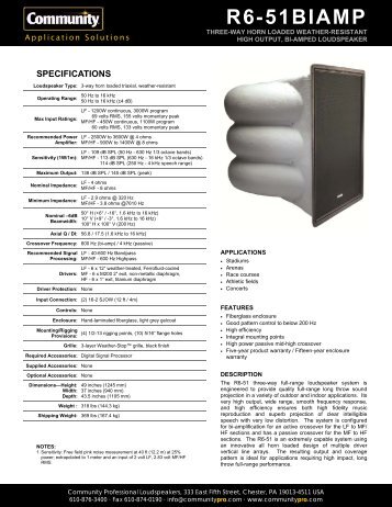 R6-51 - Community Professional Loudspeakers