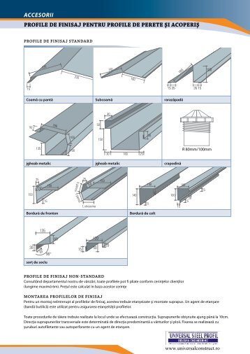 Accesorii Profile de finisaj Pentru Profile de Perete Åi acoPeriÅ