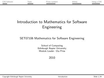 Introduction to Mathematics for Software Engineering - Uta Priss