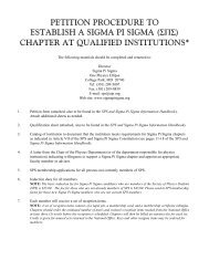 New Chapter Petition - Sigma Pi Sigma