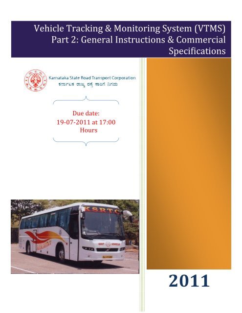 General Instructions & Commercial Specifications - KSRTC