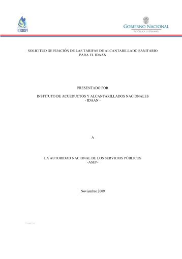 solicitud de fijaciÃ³n de las tarifas de alcantarillado sanitario ... - Asep