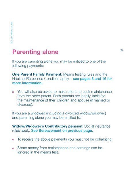 A Short Guide to the Irish Social Welfare System - Irish Congress of ...