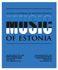 Music of Estonia - Schola Cantorum on Hudson