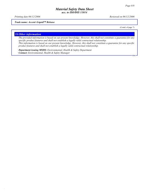 MSDS Sheet - Legacy Decorative Concrete Systems, Inc.