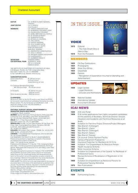 Current Contents - July 2013, Issue-3