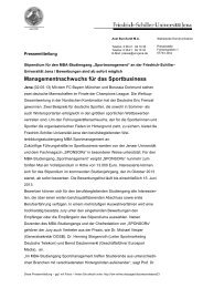 Managementnachwuchs für das Sportbusiness