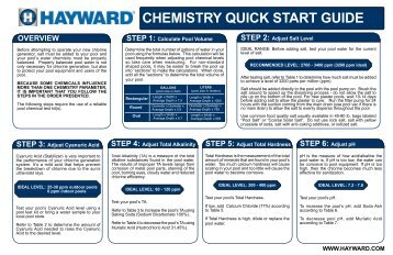 CHEMISTRY QUICK START GUIDE STEP 1: Calculate ... - Hayward