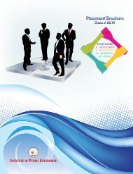 Placement Brochure (Class of 2014) - Institute of Public Enterprise