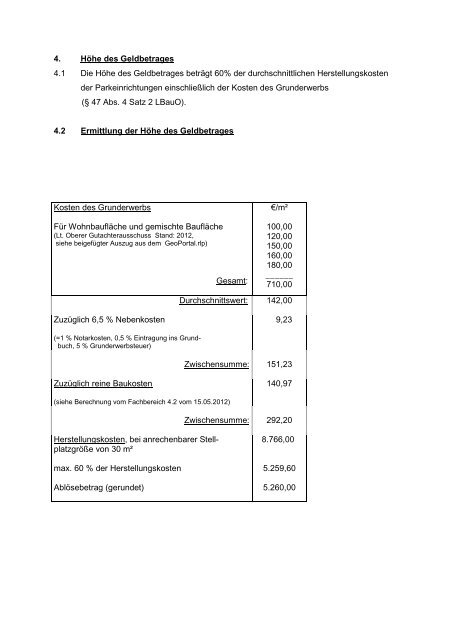 Satzung der Ortsgemeinde Kettig Ã¼ber die HÃ¶he des Geldbetrages ...