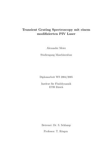 Transient Grating Spectroscopy mit einem ... - IFD - ETH ZÃ¼rich