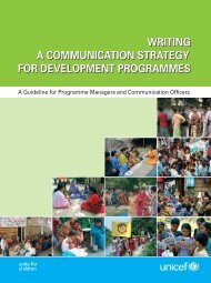 Writing a Communications Strategy for Development ... - Unicef