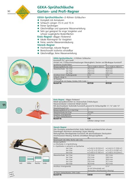 GEKA-Sprühschläuche Garten- und Profi-Regner