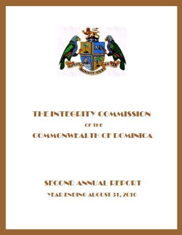 The Integrity Commission Second Annual Report - Dominica ...