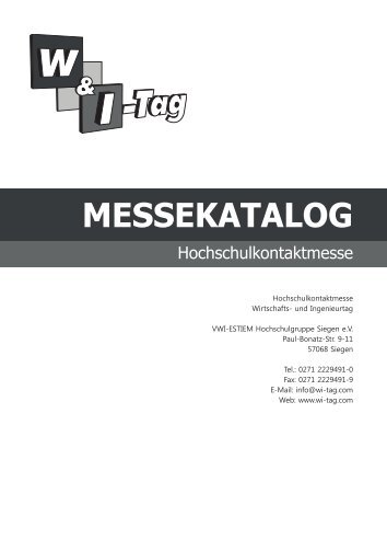 Messekatalog 2013 - VWI-ESTIEM Hochschulgruppe Siegen eV