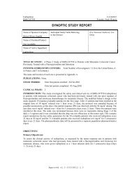 SYNOPTIC STUDY REPORT - Clinical Trials - Bristol-Myers Squibb