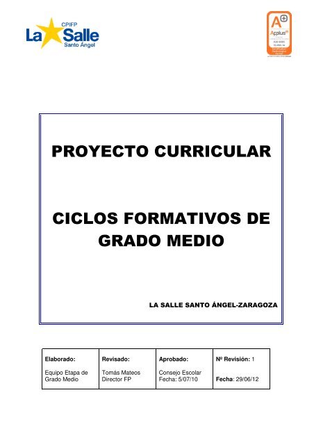 proyecto curricular ciclos formativos de grado medio