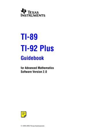 TI-89 user guide