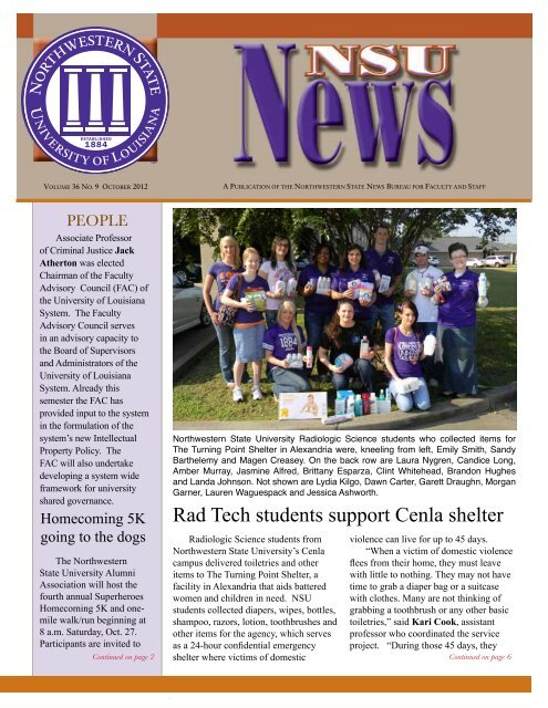 Download NSU-News-OCT.-2012.pdf - Northwestern State University