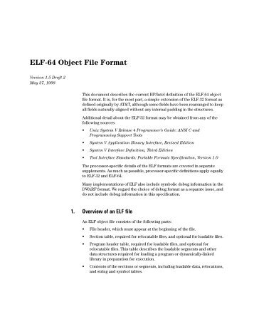 ELF-64 Object File Format - Open Watcom