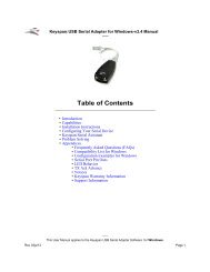 Keyspan USB Serial Adapter Manual for ... - DENT Instruments