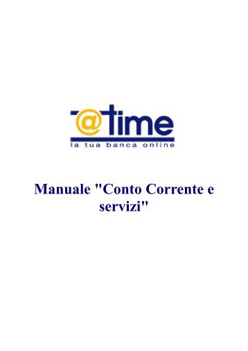 Manuale "Conto Corrente e servizi" - Atime