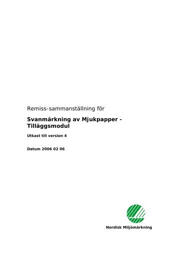 Mjukpapper - Svanen